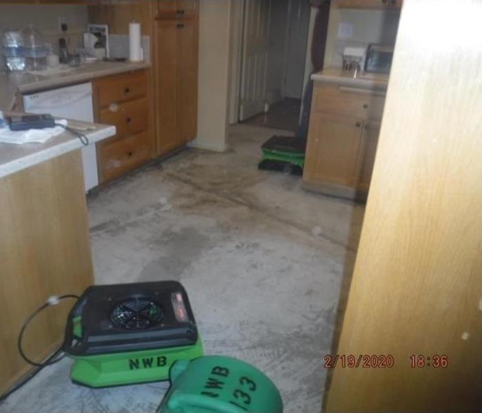 After kitchen flooring was removed